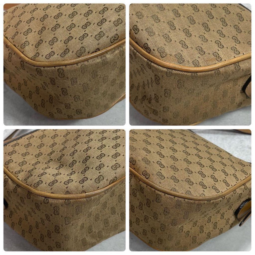Gucci GG Shoulder Bag Brown Beige Logo Leather — view 8