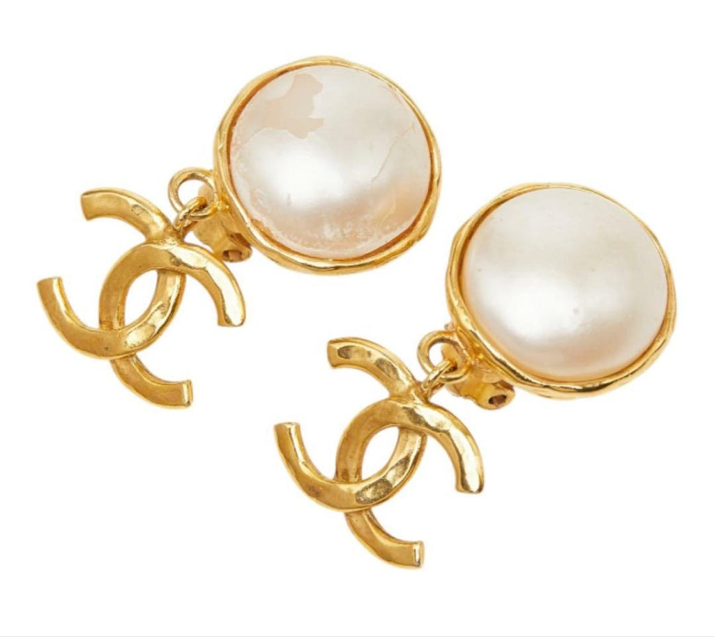 Chanel CC Logo Vintage Swing Earrings — view 3