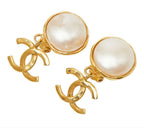 Chanel CC Logo Vintage Swing Earrings — view 3