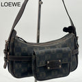 Loewe Anagram Canvas Shoulder Bag Leather