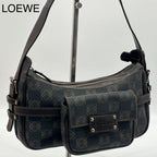 Loewe Anagram Canvas Shoulder Bag Leather
