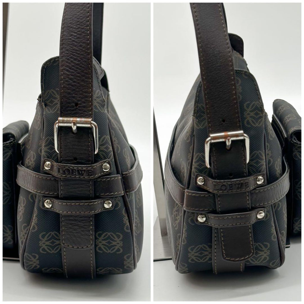 Loewe Anagram Canvas Shoulder Bag Leather — view 6