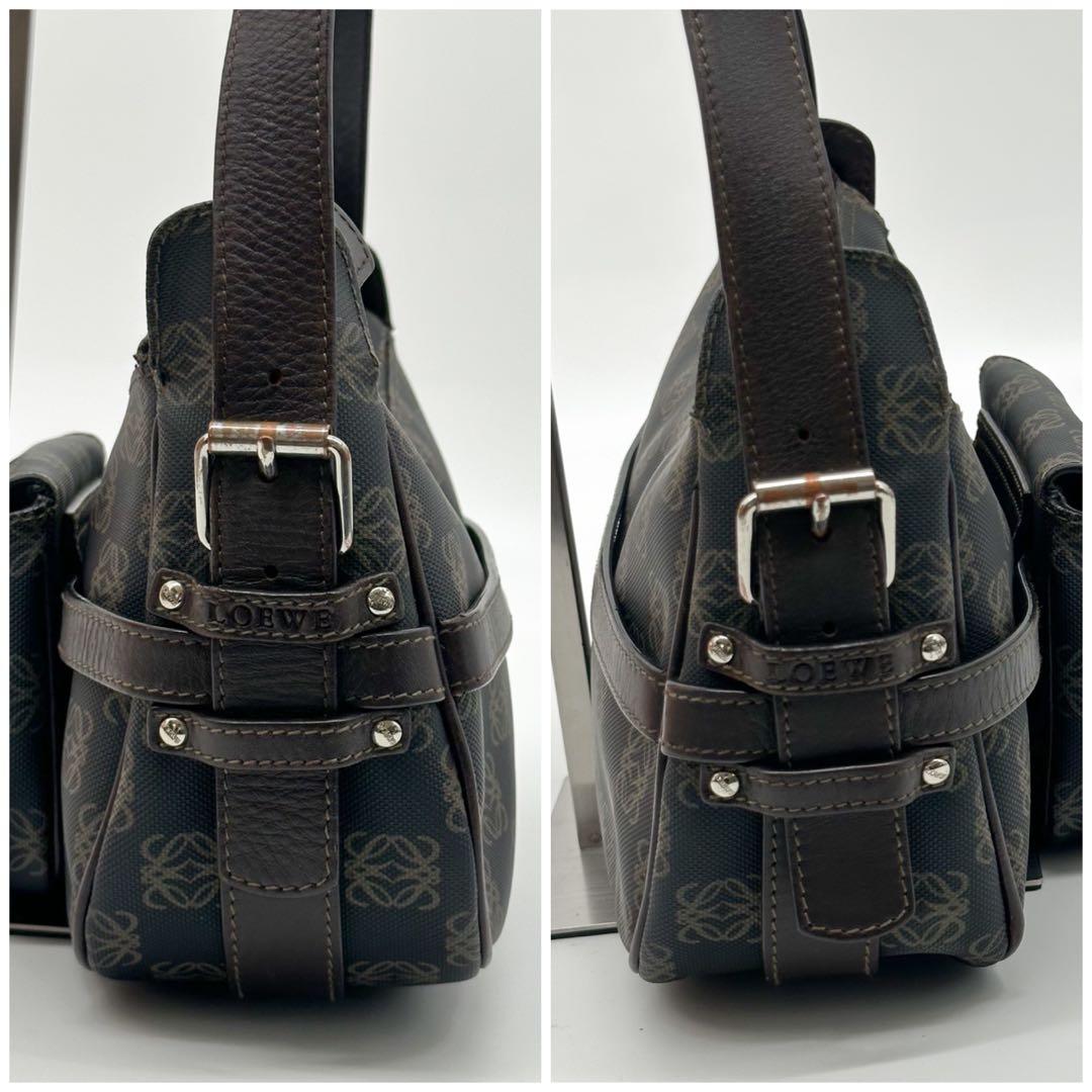 Loewe Anagram Canvas Shoulder Bag Leather — view 6