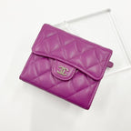 Chanel Quilted Caviar Leather CC Logo Wallet Trifold