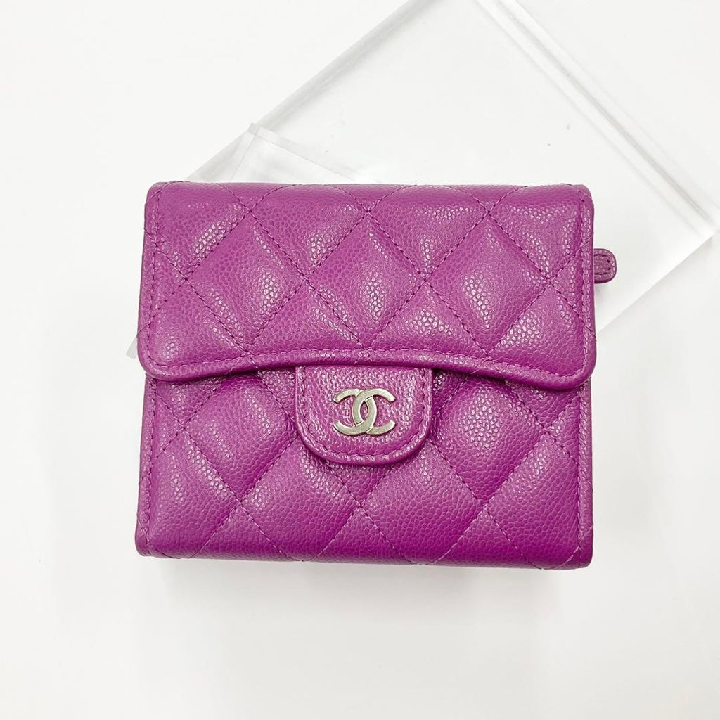 Chanel Quilted Caviar Leather CC Logo Wallet Trifold — view 2