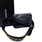 Chanel Lambskin CC Logo Waist Belt Bag Black