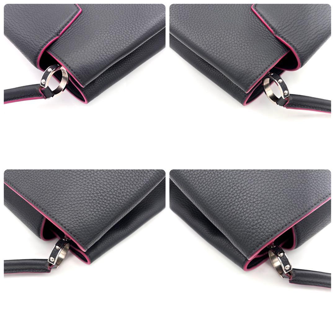 Louis Vuitton Capucines PM Tote Black Pink — view 7