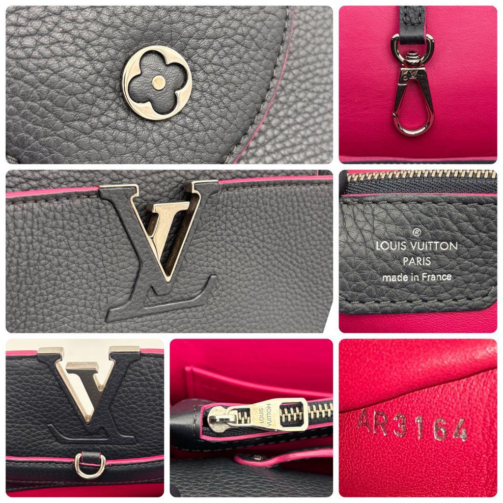 Louis Vuitton Capucines PM Tote Black Pink — view 9
