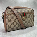 Gucci GG Sherry Line Shoulder Bag Brown Leather