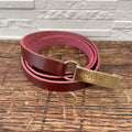 Chanel Leather Gold Buckle Logo Narrow Belt Bordeaux