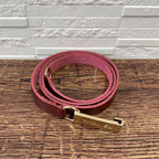 Chanel Leather Gold Buckle Logo Narrow Belt Bordeaux — view 3