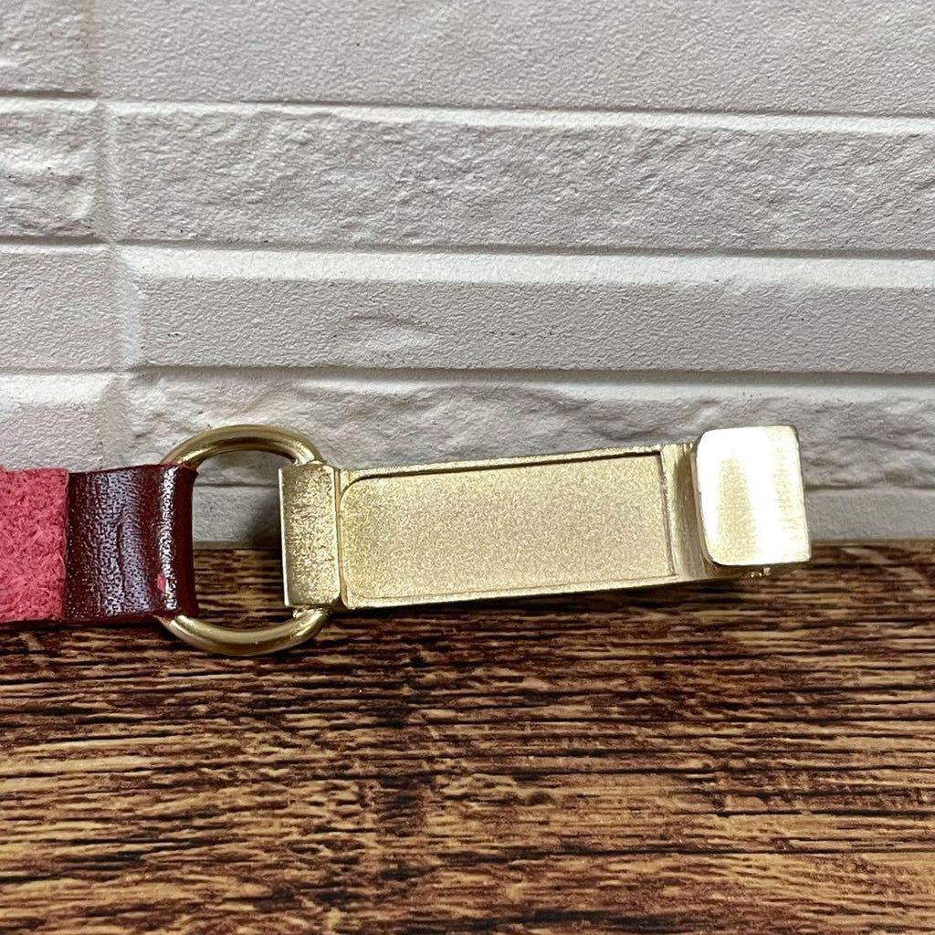 Chanel Leather Gold Buckle Logo Narrow Belt Bordeaux — view 7