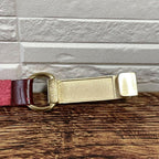 Chanel Leather Gold Buckle Logo Narrow Belt Bordeaux — view 7