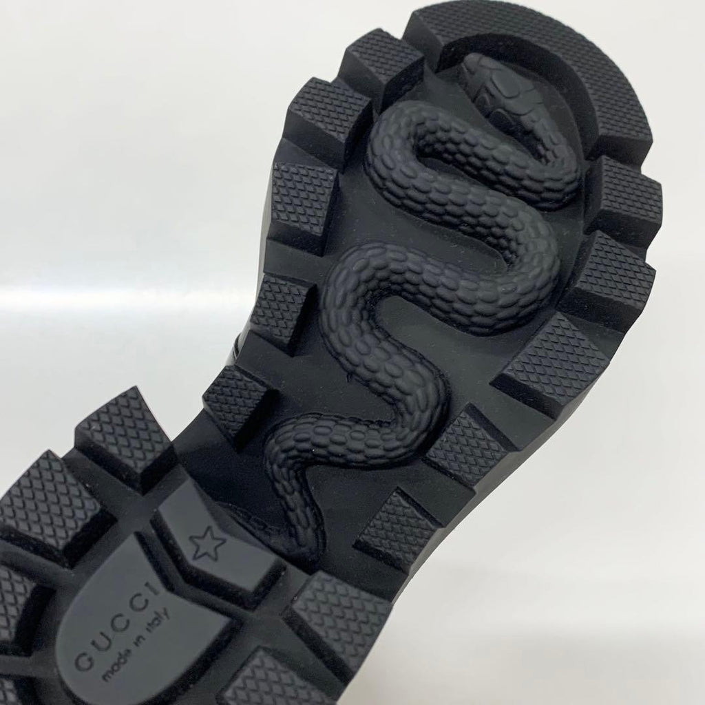 Gucci GG Supreme Leather Belt Logo Short Boots Black Brown — view 9