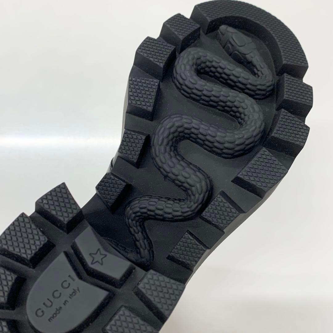 Gucci GG Supreme Leather Belt Logo Short Boots Black Brown — view 9