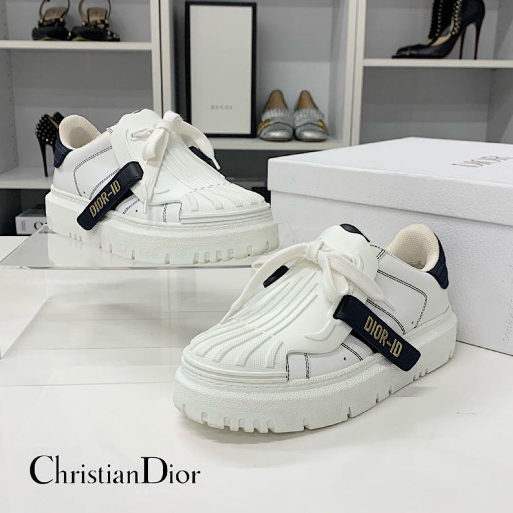 Dior Id Logo Leather Velcro Sneakers