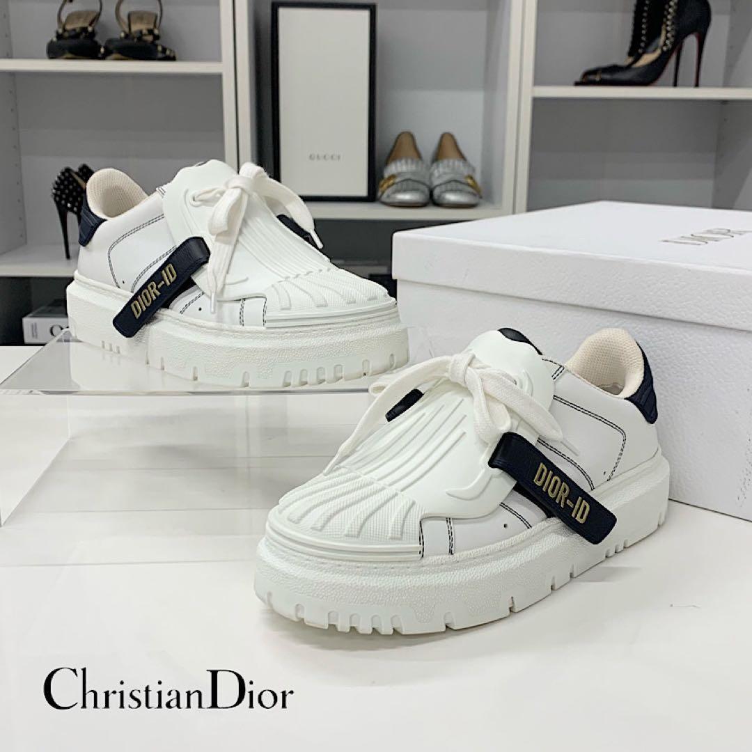 Dior Id Logo Leather Velcro Sneakers