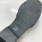 Hermes Oran Leather Sandals Black — view 8