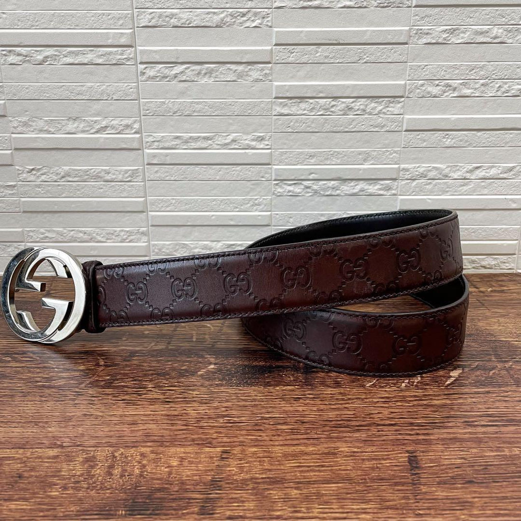 Gucci GG Guccissima Interlocking G Bangle Leather Bracelet — view 2