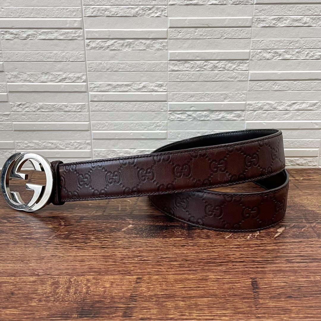 Gucci GG Guccissima Interlocking G Bangle Leather Bracelet — view 2