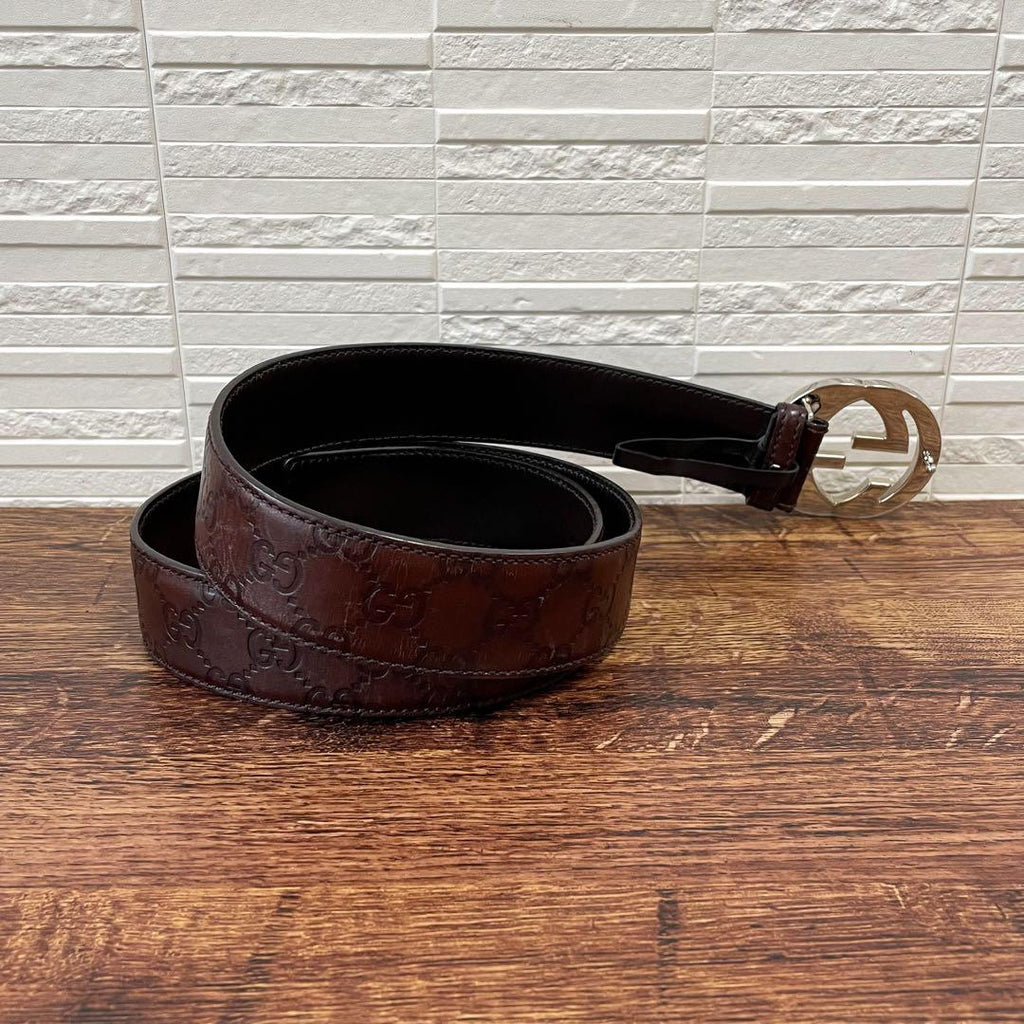 Gucci GG Guccissima Interlocking G Bangle Leather Bracelet — view 3
