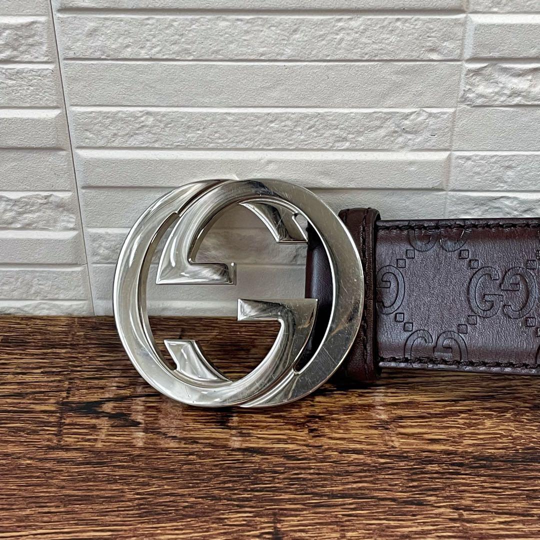 Gucci GG Guccissima Interlocking G Bangle Leather Bracelet — view 4
