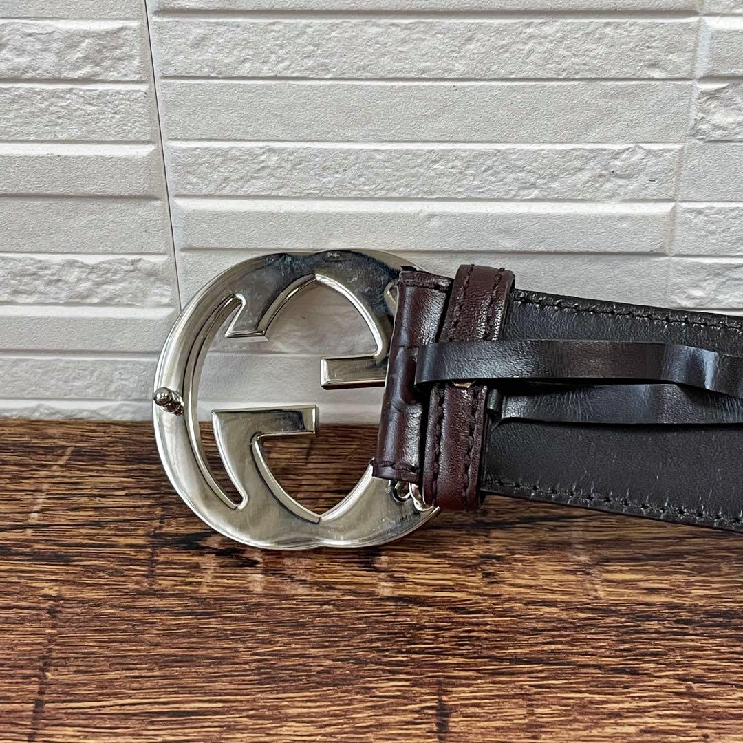 Gucci GG Guccissima Interlocking G Bangle Leather Bracelet — view 5