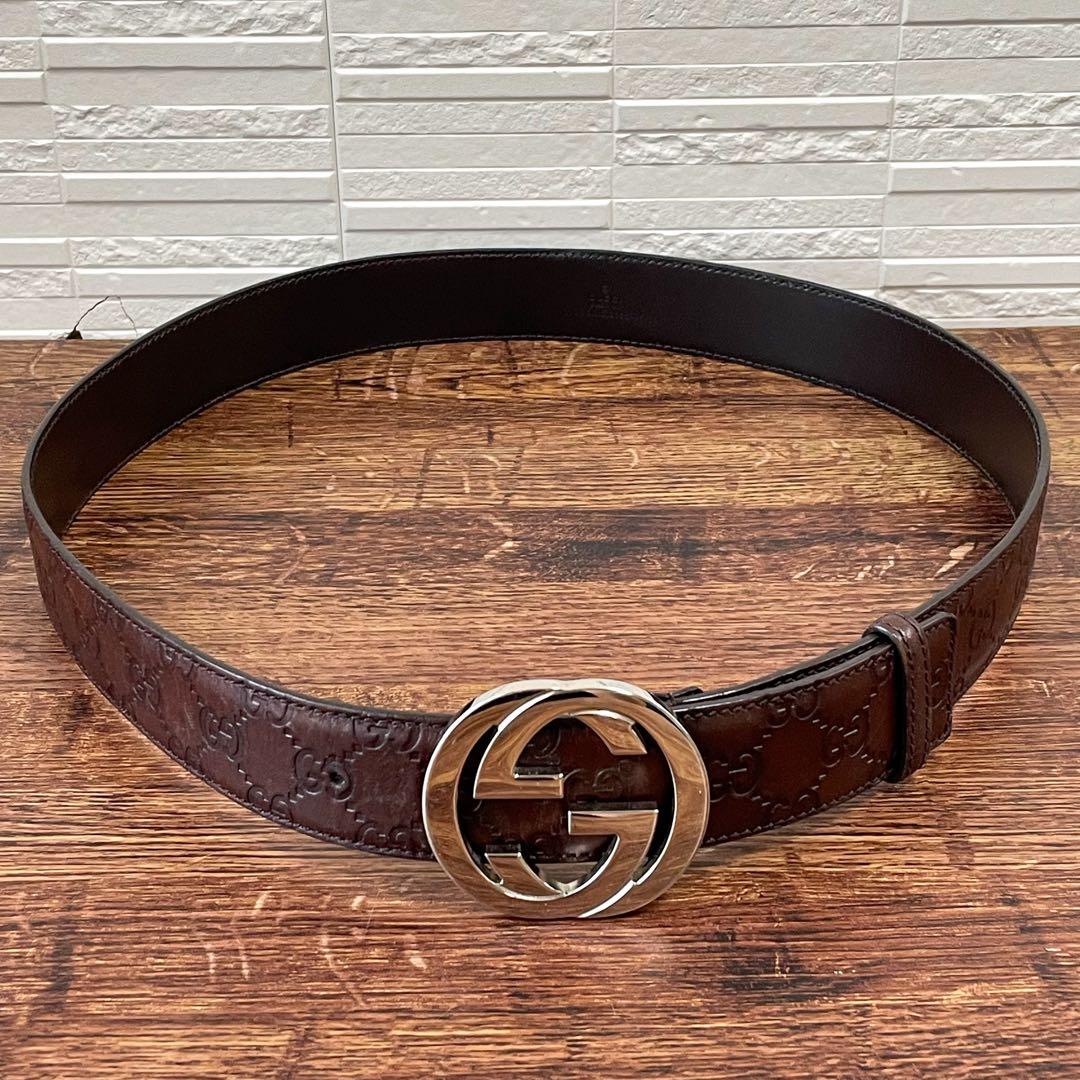 Gucci GG Guccissima Interlocking G Bangle Leather Bracelet — view 8