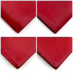Hermes Bearn Souffle Red Fold Wallet Bifold Leather — view 7
