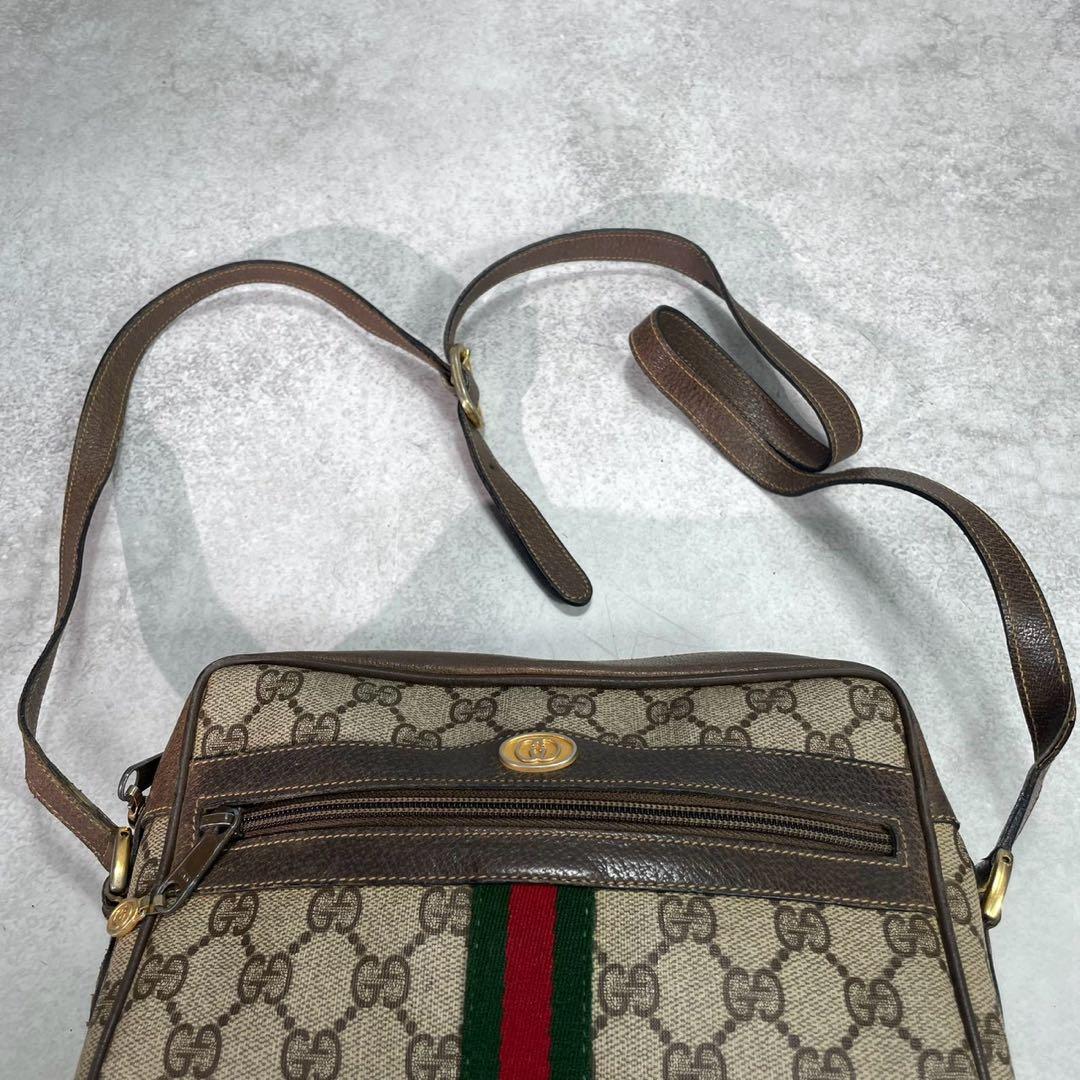 Gucci GG Sherry Line Shoulder Bag Brown Leather — view 4
