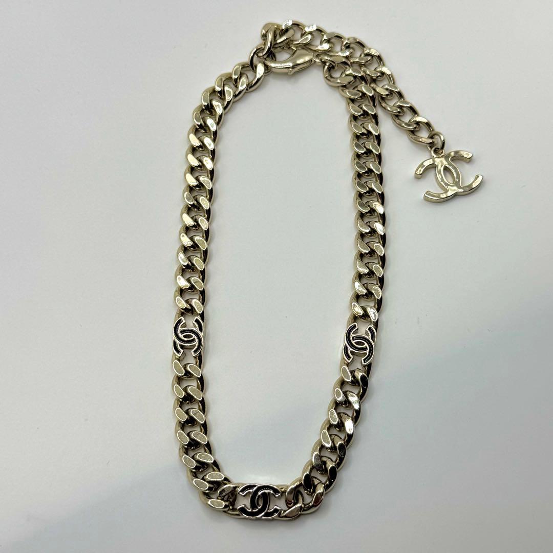 Chanel Necklace Coco Mark Triple Chain with Flat — view 3