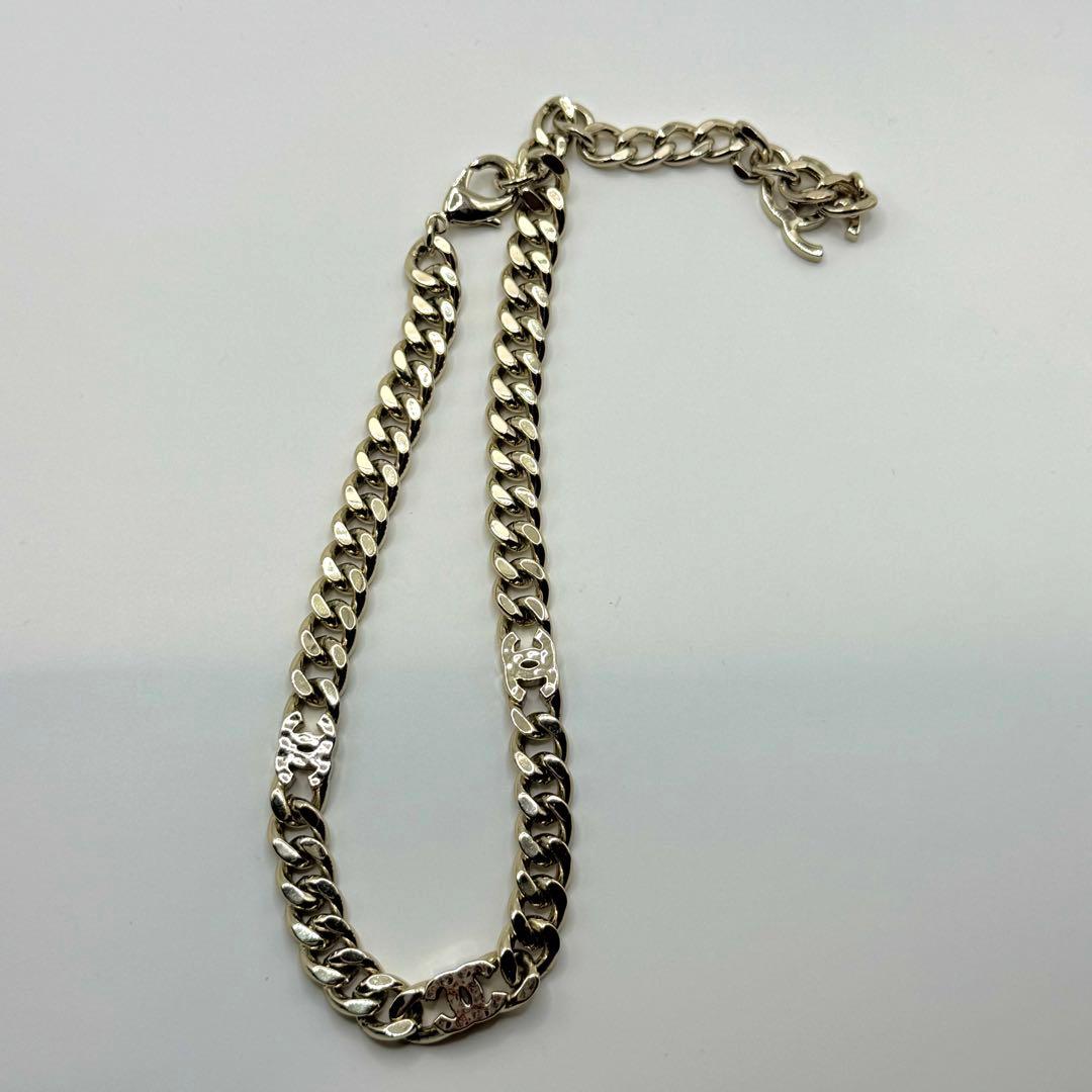 Chanel Necklace Coco Mark Triple Chain with Flat — view 4