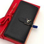 Louis Vuitton Wallet LV Vertical Black Leather