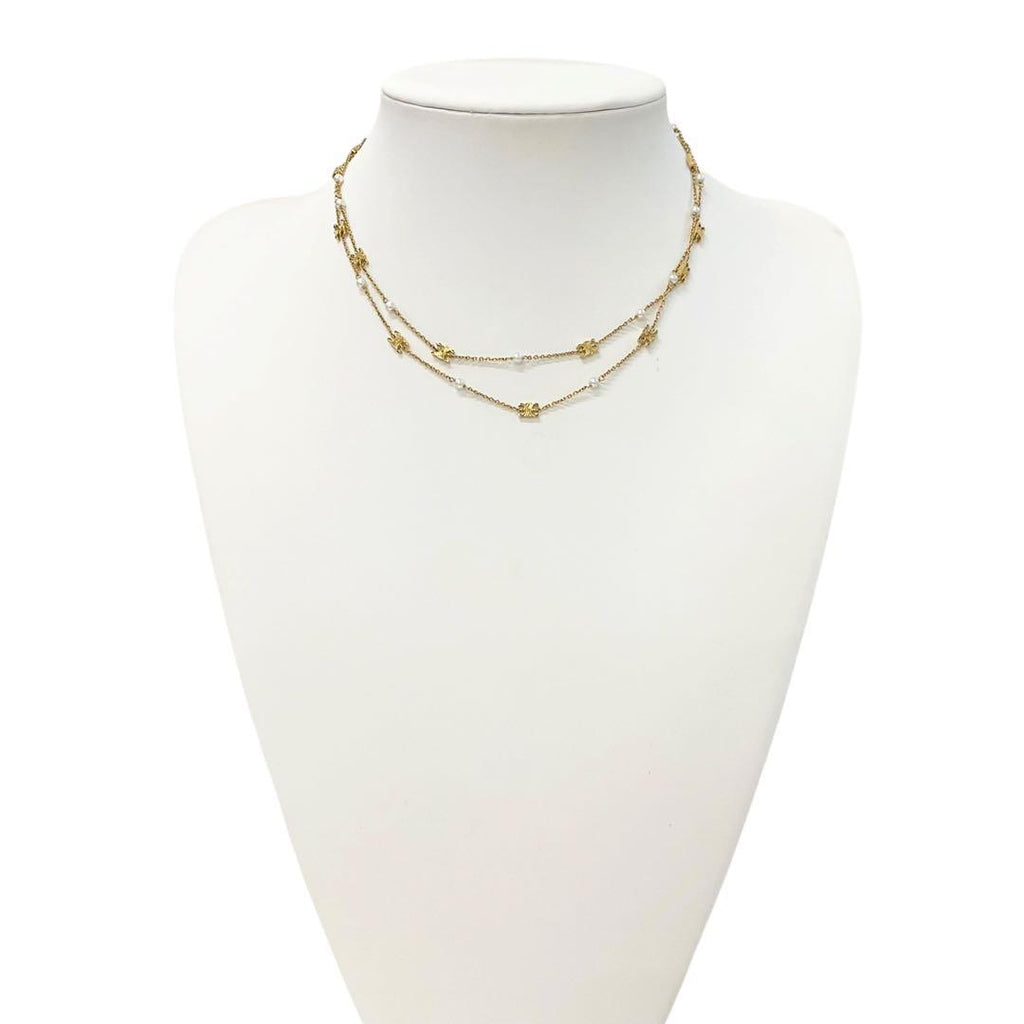 Celine Triomphe Pearl Double Necklace Choker — view 7