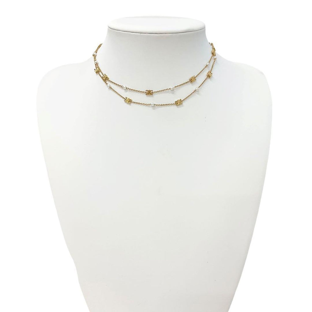 Celine Triomphe Pearl Double Necklace Choker — view 8