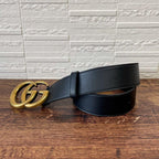 Gucci GG Marmont Belt Gold Buckle Leather Black — view 2