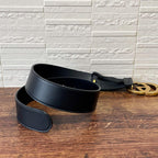Gucci GG Marmont Belt Gold Buckle Leather Black — view 3