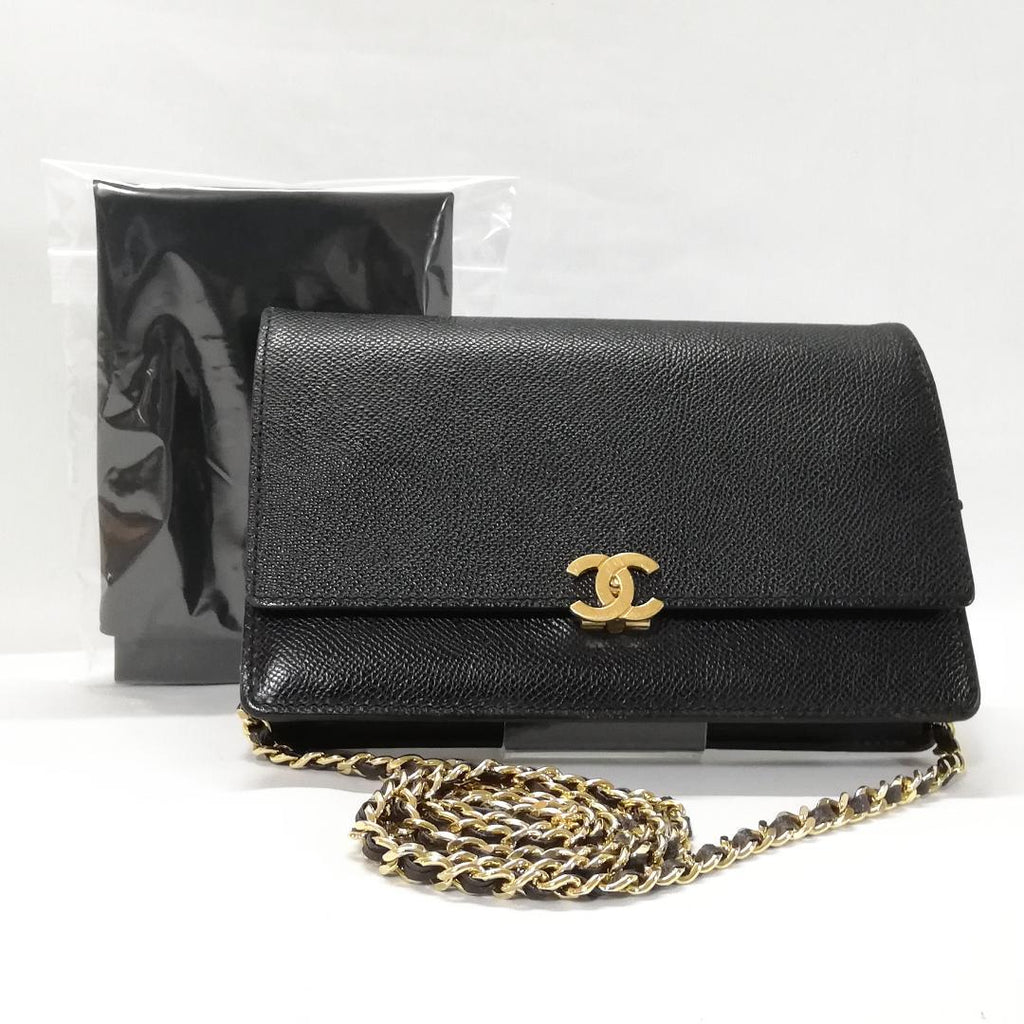 Chanel Class Caviar Leather Chain Wallet Black Shoulder Bag