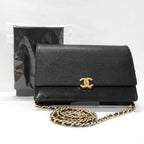 Chanel Class Caviar Leather Chain Wallet Black Shoulder Bag