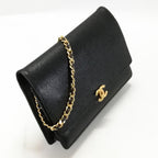 Chanel Class Caviar Leather Chain Wallet Black Shoulder Bag — view 2