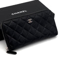 Chanel Quilted Lambskin Zip Around Wallet Black