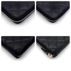 Chanel Quilted Lambskin Zip Around Wallet Black — view 7