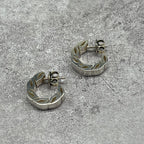 Bottega Veneta Tide Hoop Earrings Silver