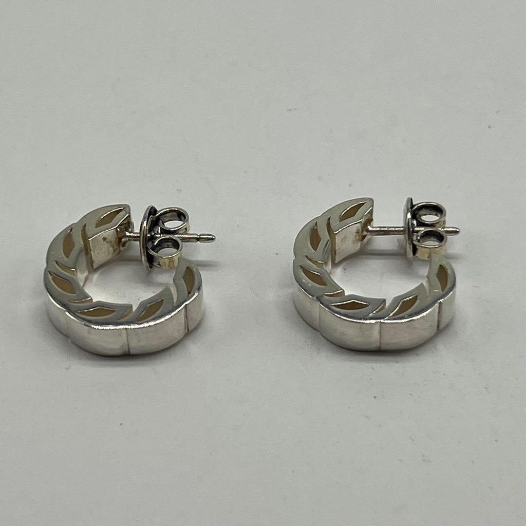 Bottega Veneta Tide Hoop Earrings Silver — view 2
