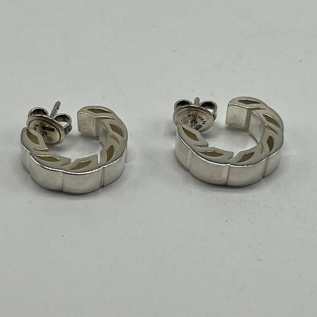 Bottega Veneta Tide Hoop Earrings Silver — view 3