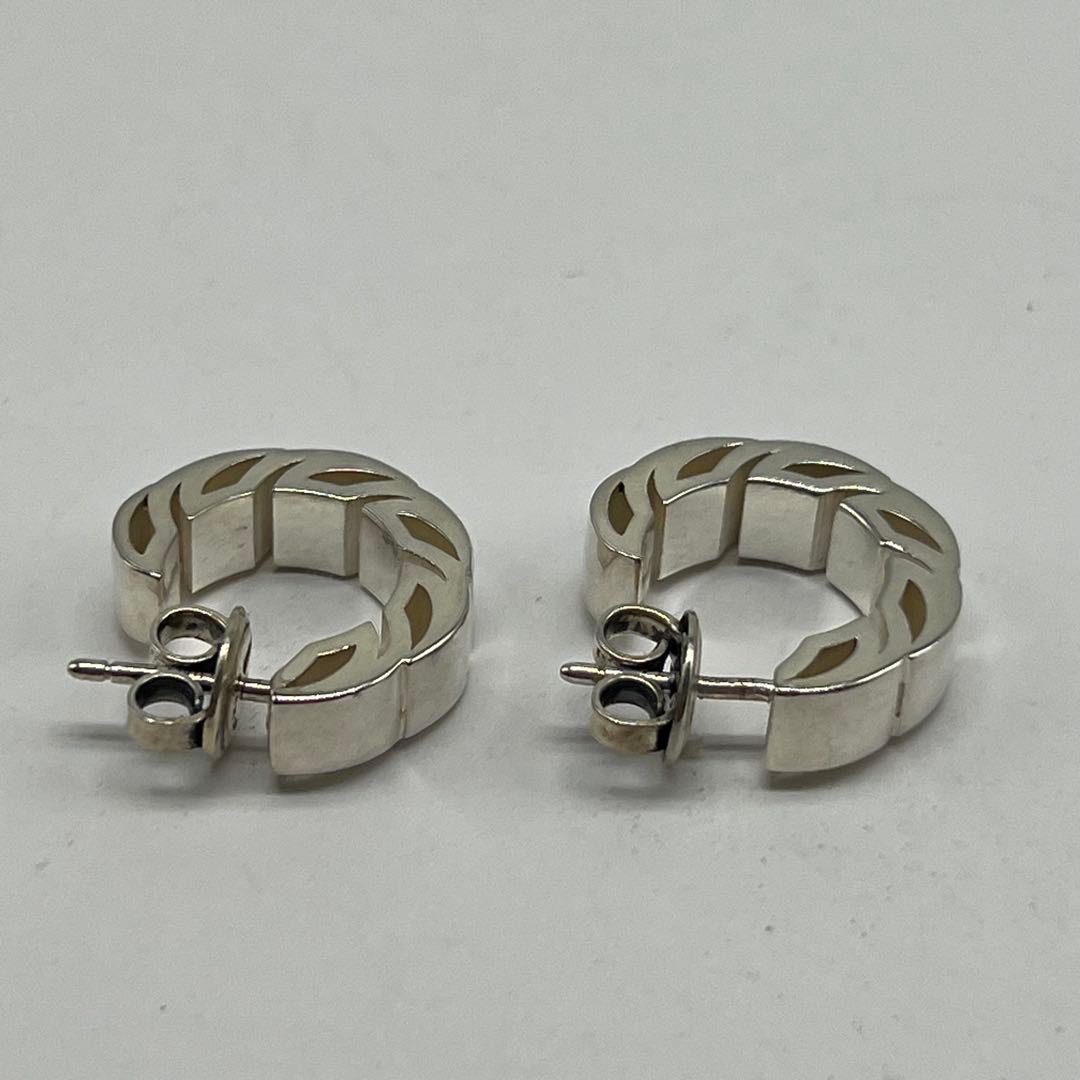 Bottega Veneta Tide Hoop Earrings Silver — view 4