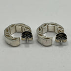 Bottega Veneta Tide Hoop Earrings Silver — view 5