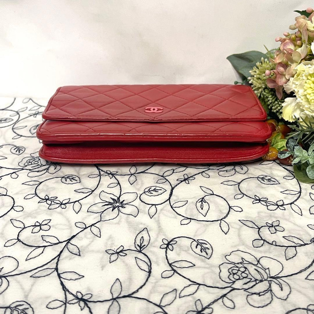 Chanel Chain Wallet Pink Coco Quilted Shoulder — view 8