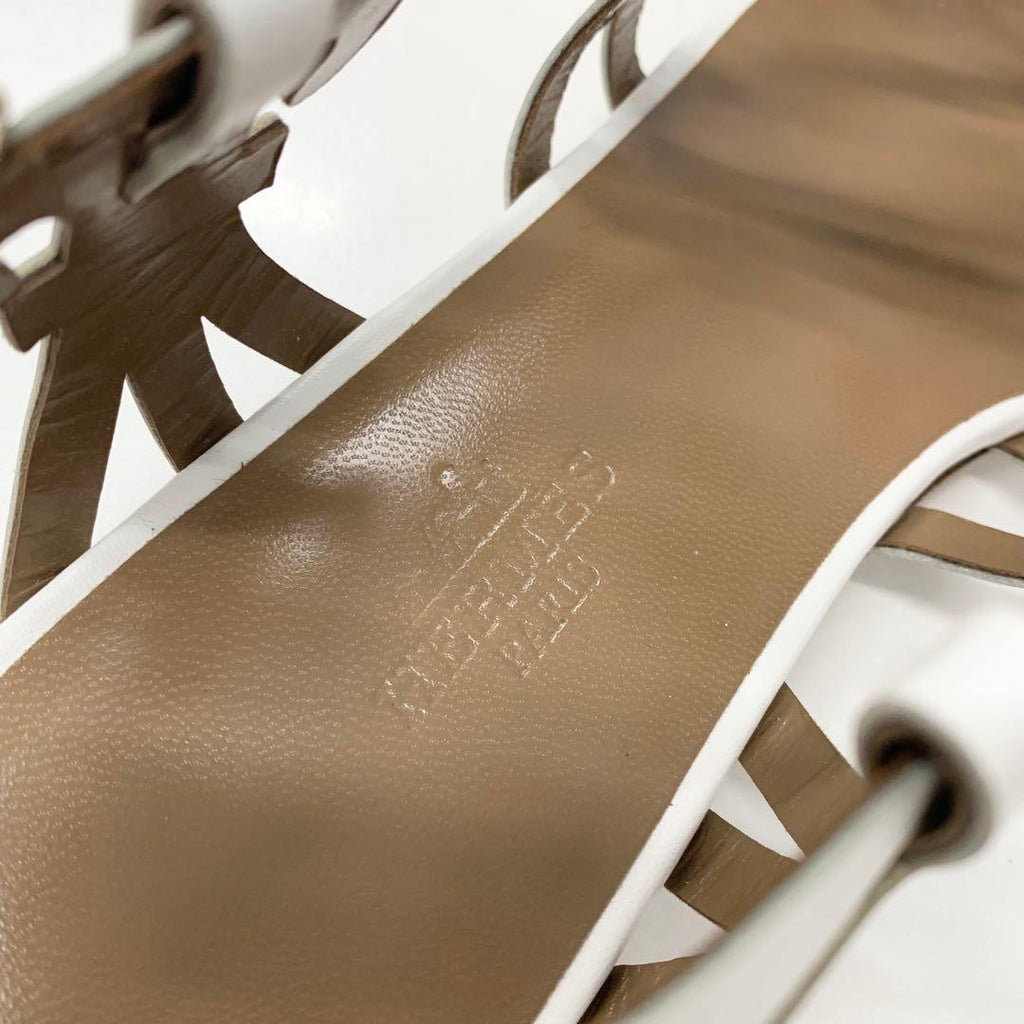 Hermes Leather Guadalquivir Strap Flat Sandals White — view 7