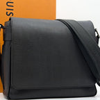 Louis Vuitton Roman PM Taiga Black Shoulder Bag 2-Way
